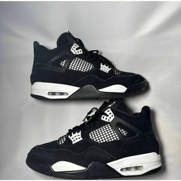 Size 10 - Nike Air Jordan 4 Retro White Thunder Men's Shoes